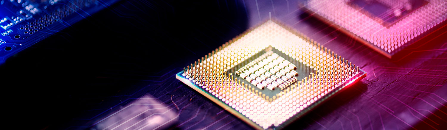 Closeup of computer processor